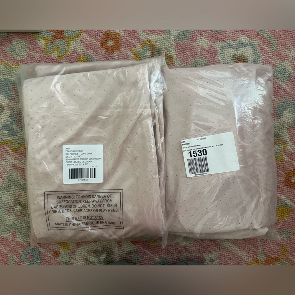 NEW IN BAG Anthropologie Louise Velvet curtains (two panels) 96x50